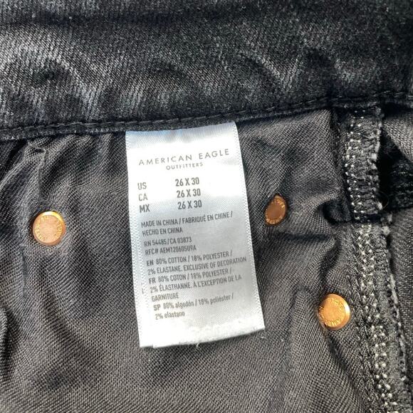 American Eagle AirFlex 360 Jeans | Men’s 26x30 | Distressed Black | Real Good - Picture 6 of 9